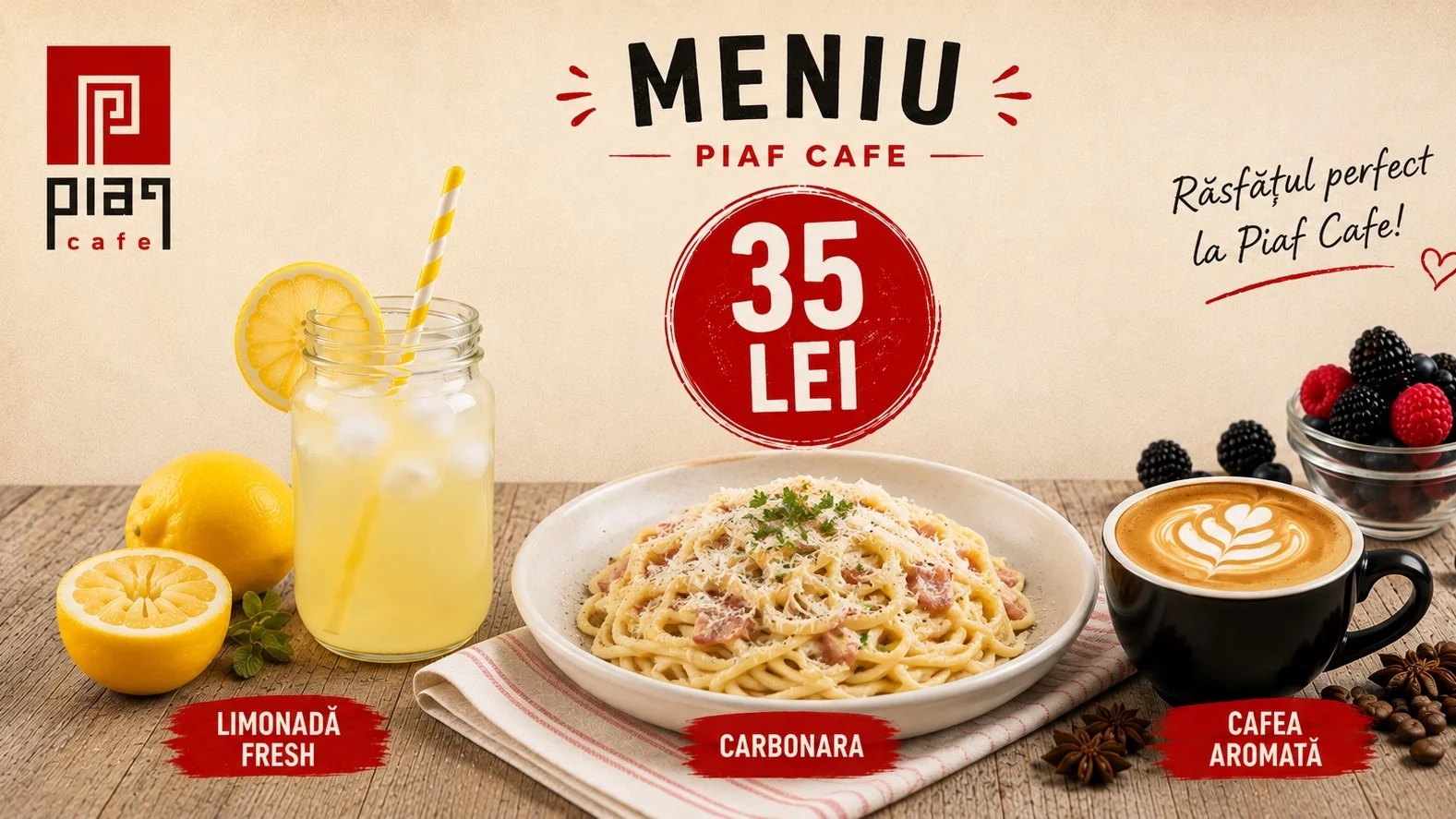 Oferta portie de Paste Carbonara/ Creamy Spinach