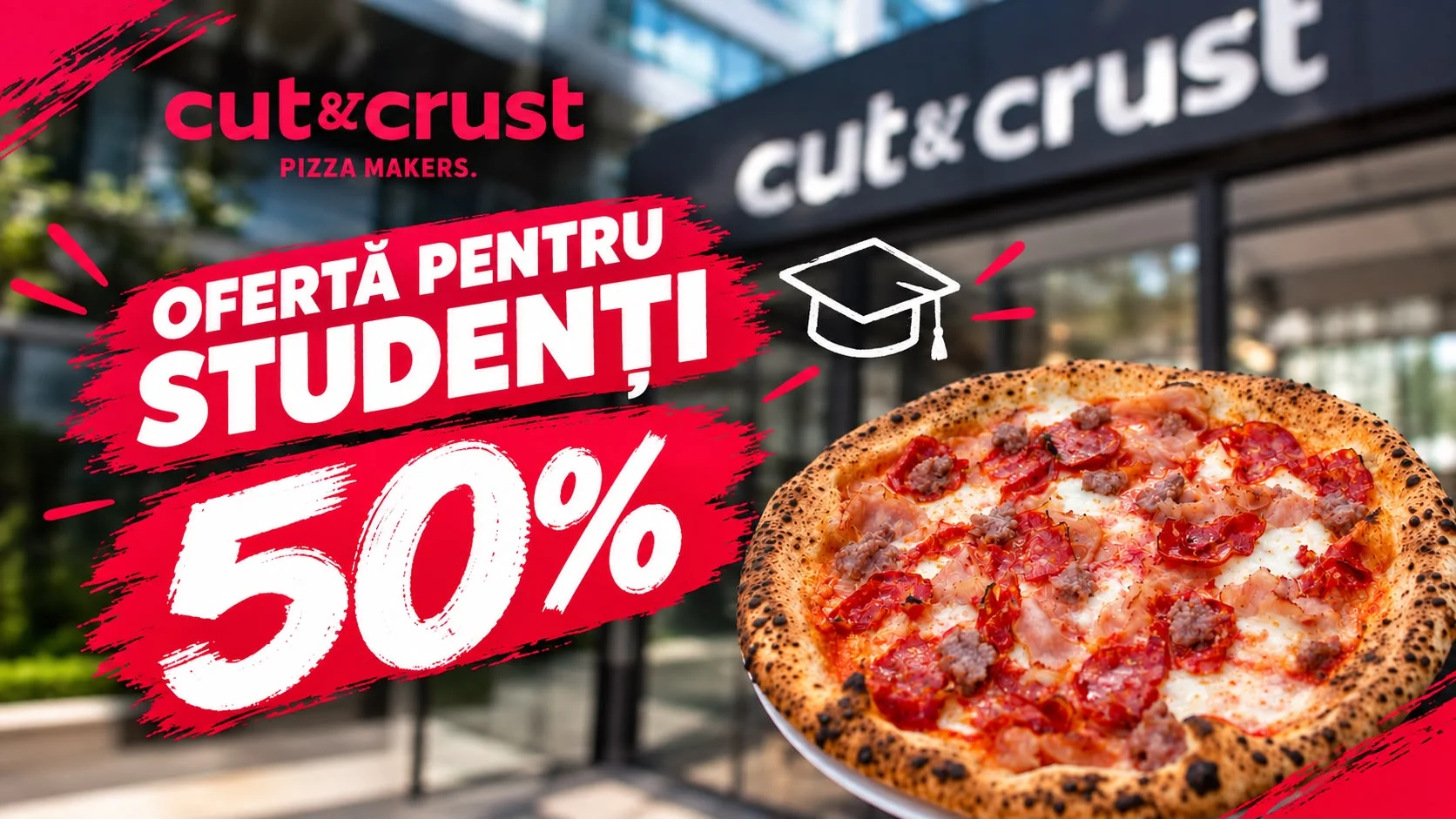 50% reducere la pizza+racoritoare